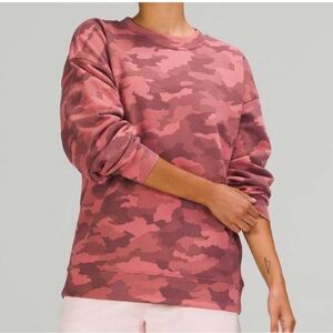 Lululemon Perfectly Oversized Crew Heritage Camo Brier Rose Multi Size 4